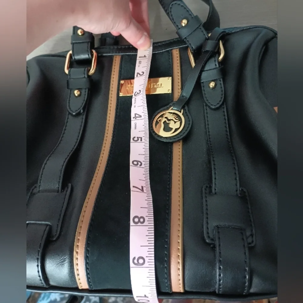 Spartina 449 daufuskie island Black Hollecker Satchel Purse Nubuck Leather